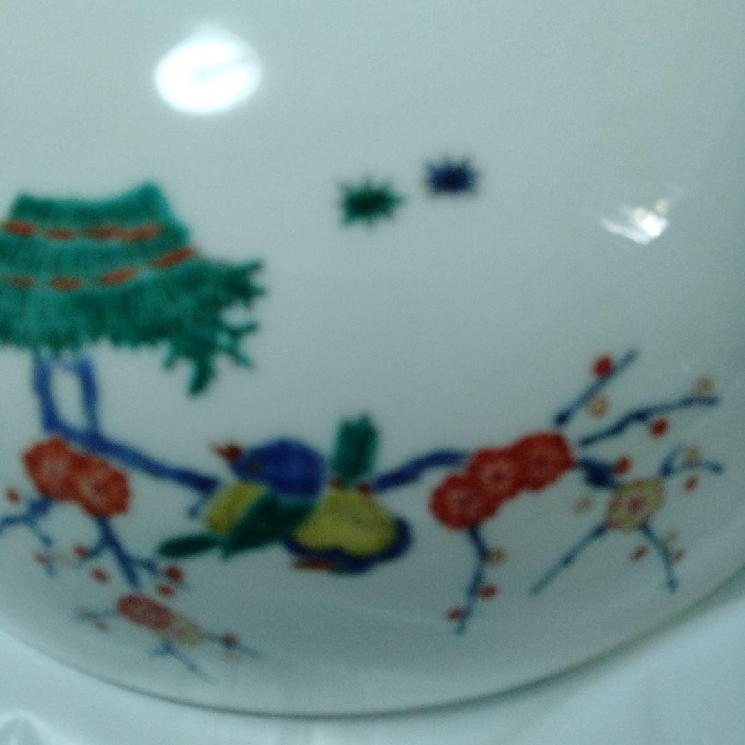 柔道 吉田稔彦 1st結婚 引出物 有田焼 華陶窯 柿右衛門様式風　色絵花鳥大鉢