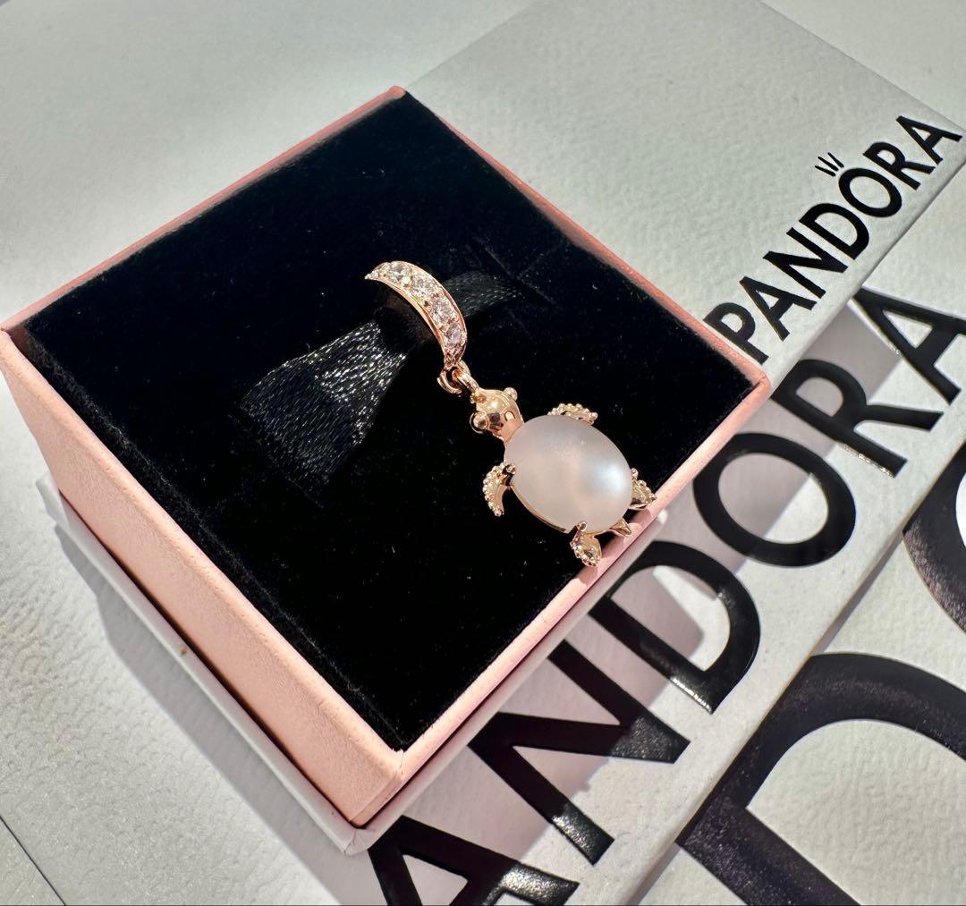 正規品 Pandora カメ14kローズゴールドのチャーム