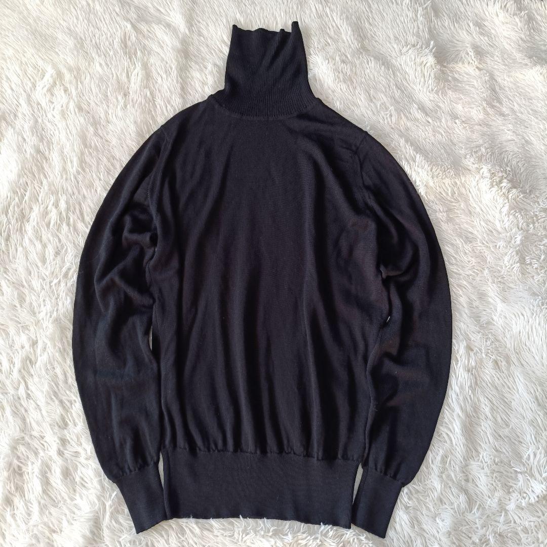 美品♪ジョンスメドレー 英国製 メリノウール100% タートルネックニット M