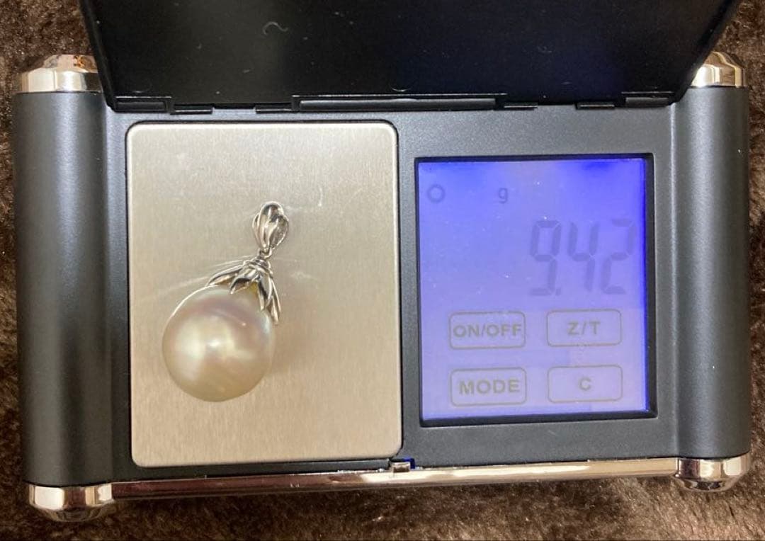 パール×プラチナ　ネックレス&ペンダントヘッド　超大粒　清楚　上品　未使用品