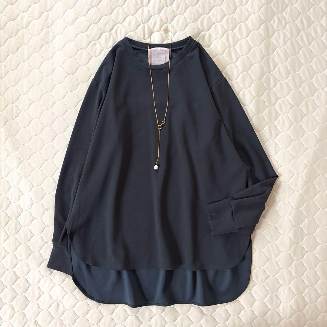 【美品】BEARDSLEY Tブラウス FREEサイズ ダークグレー