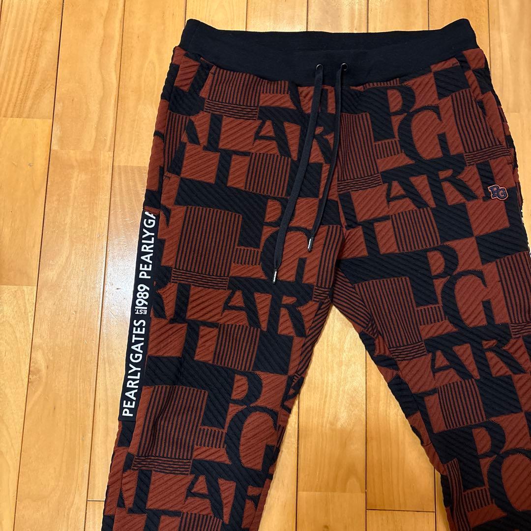 PEARLY GATES ロゴパターン ジョガーパンツ