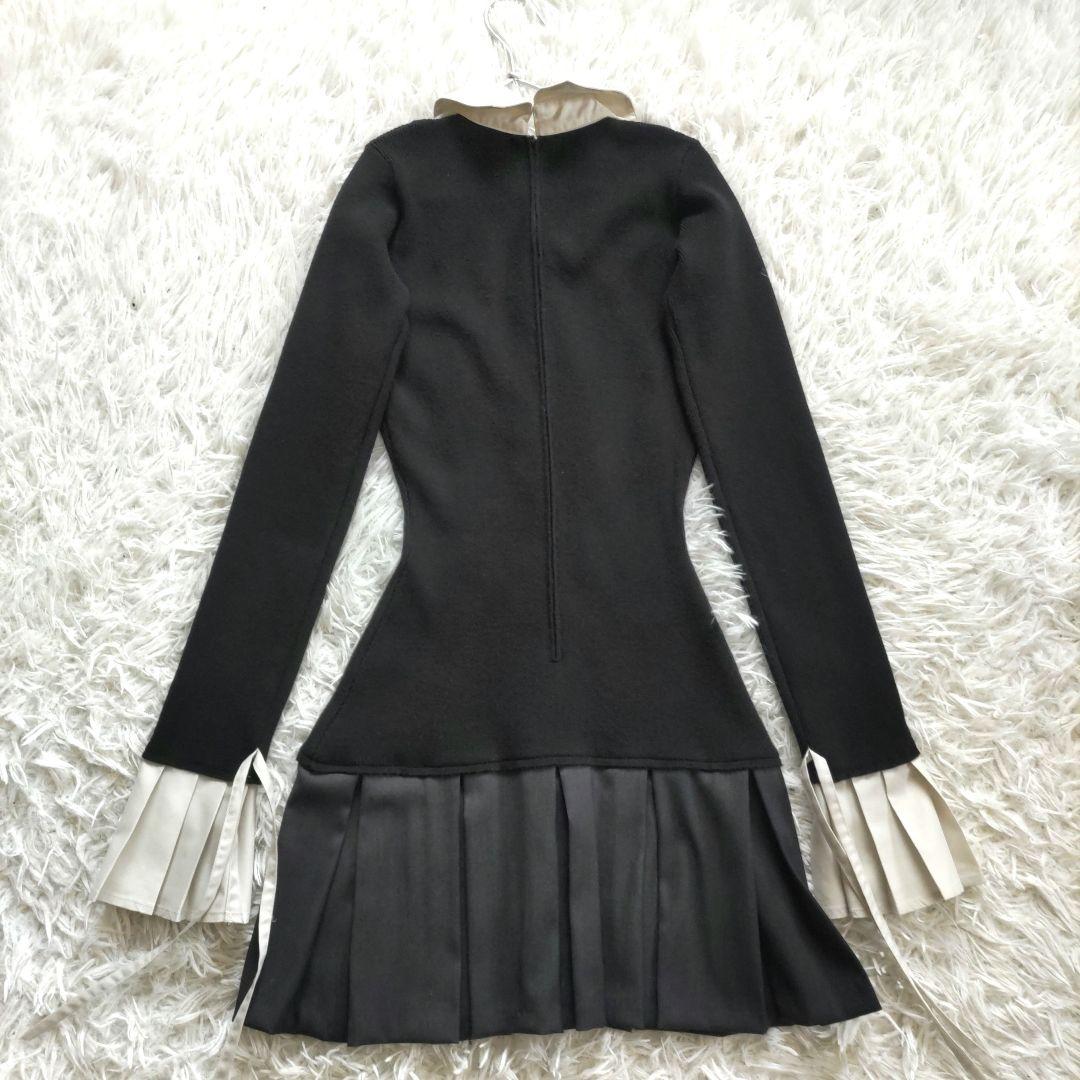 Darich ダーリッチ シャツドッキングプリーツミニワンピース ブラック