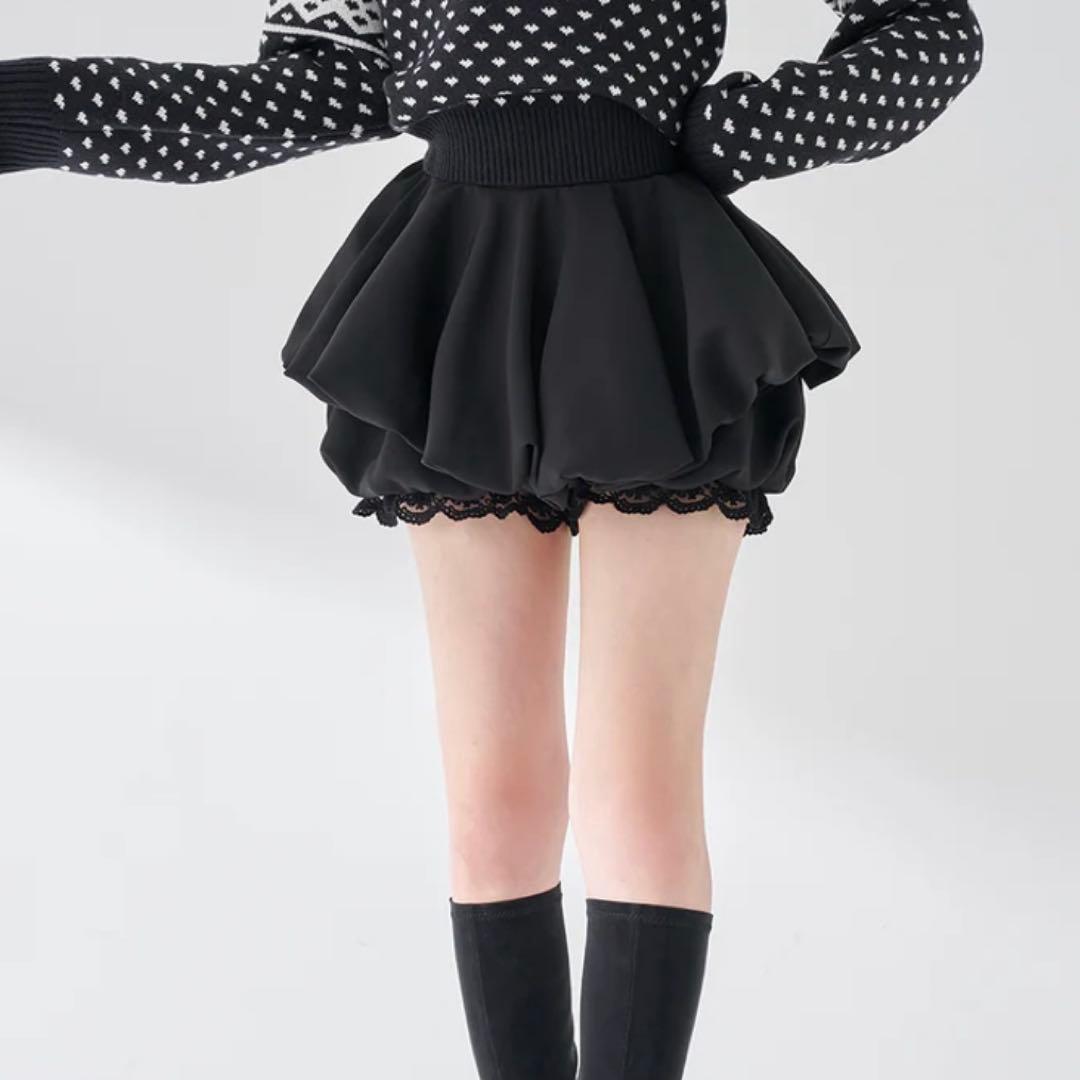 【新品未使用】Darich ボリュームバルーンミニスカート ブラック　FL