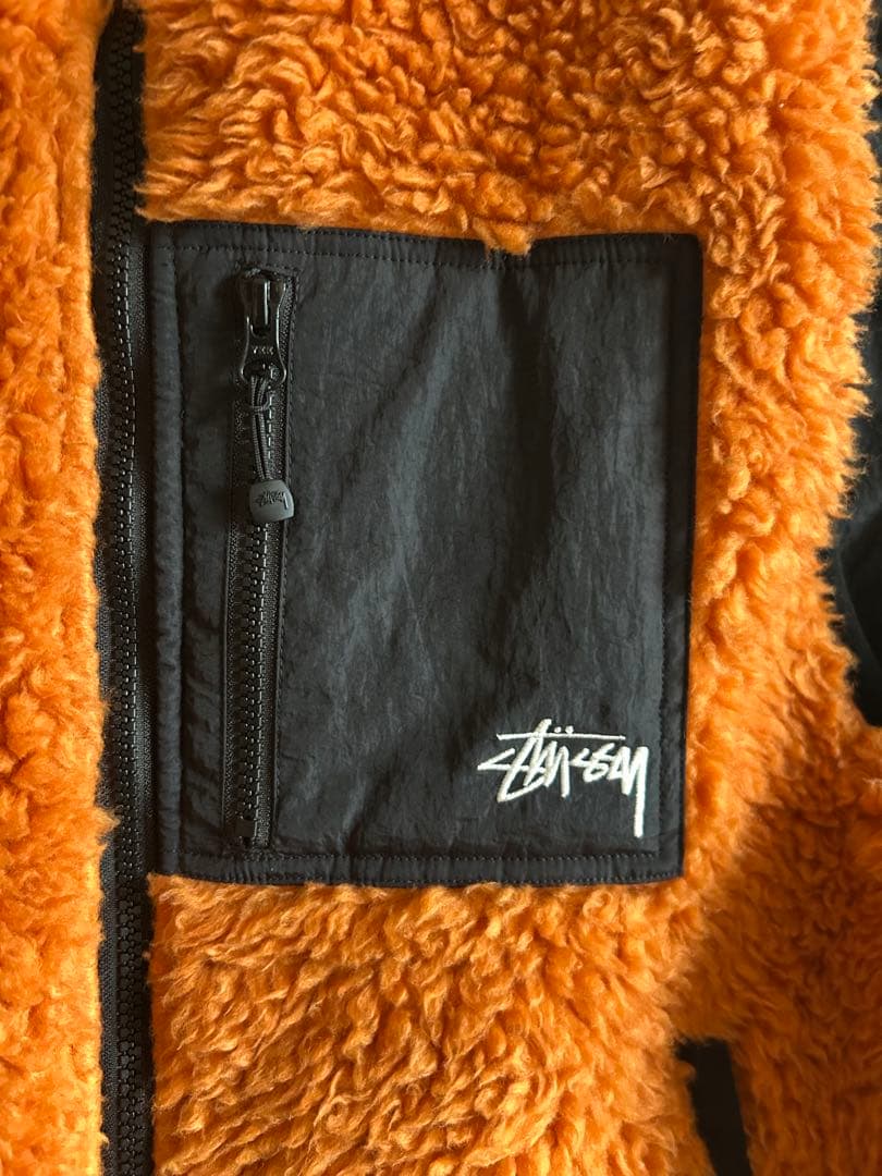 Stussy オレンジ フリース ベスト