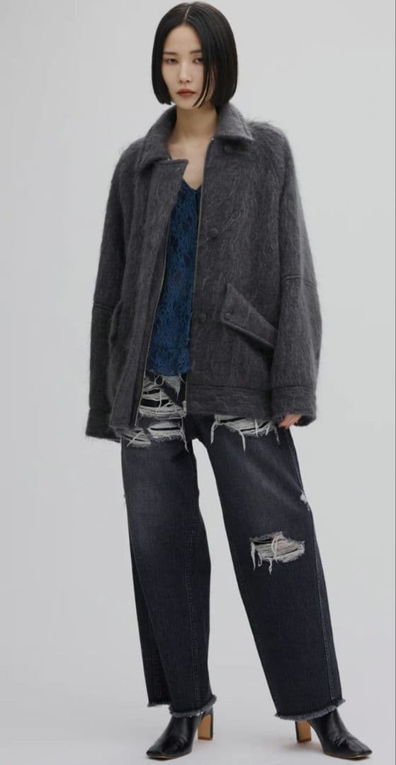 新品タグ付き アメリUND MOHAIR SHAGGY FLIGHTJACKET