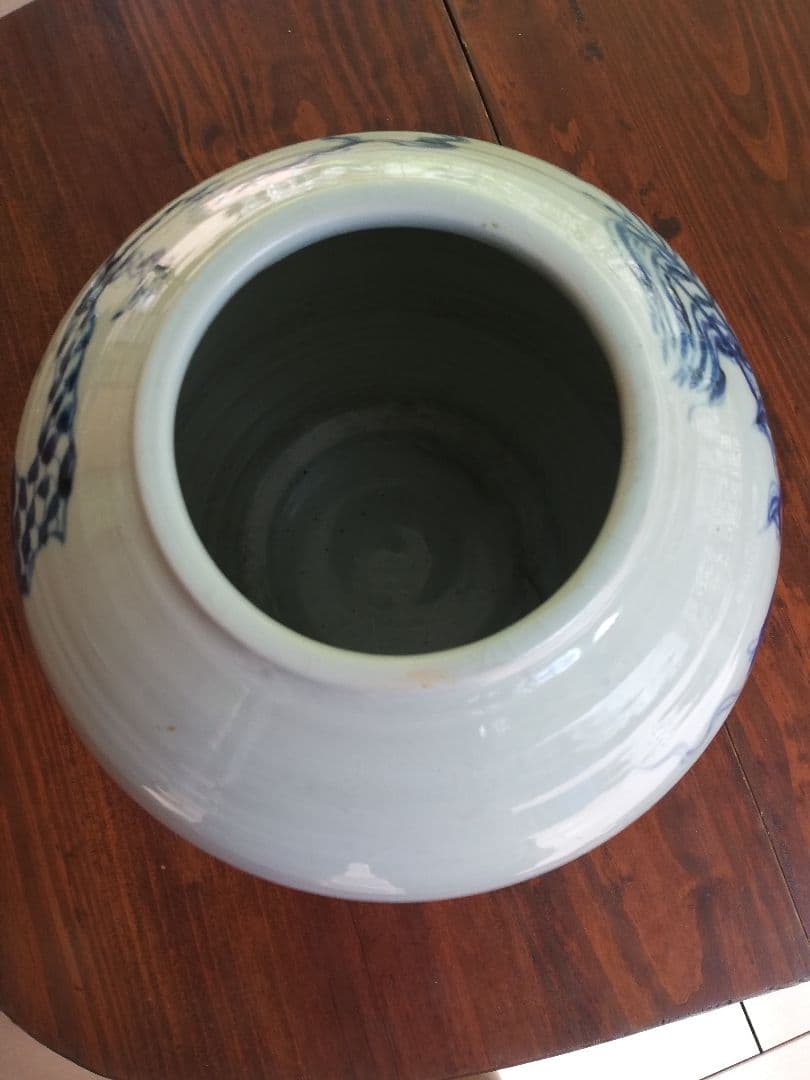 (美品)中国染付け龍文壺