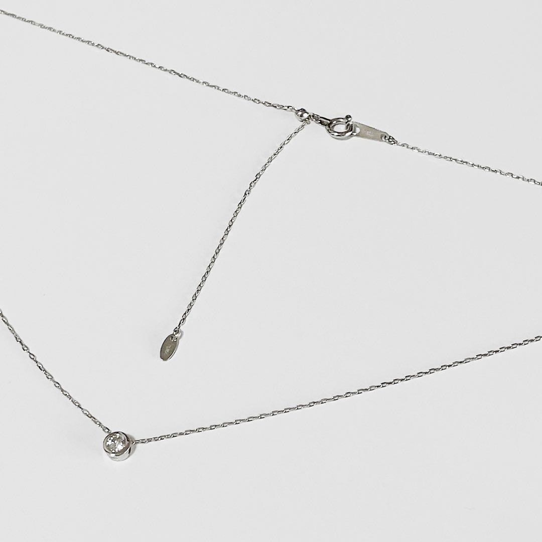 【明日削除】【新品】Pt950 Pt850 一粒ダイヤ　ネックレス スライド式