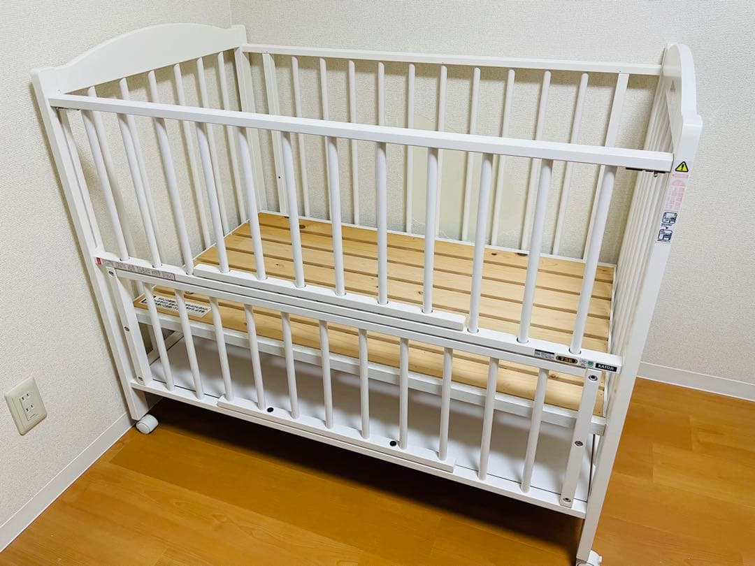 【最終値下12月7日まで】KATOJI ホワイト木製ベビーベッド (なでしこ)