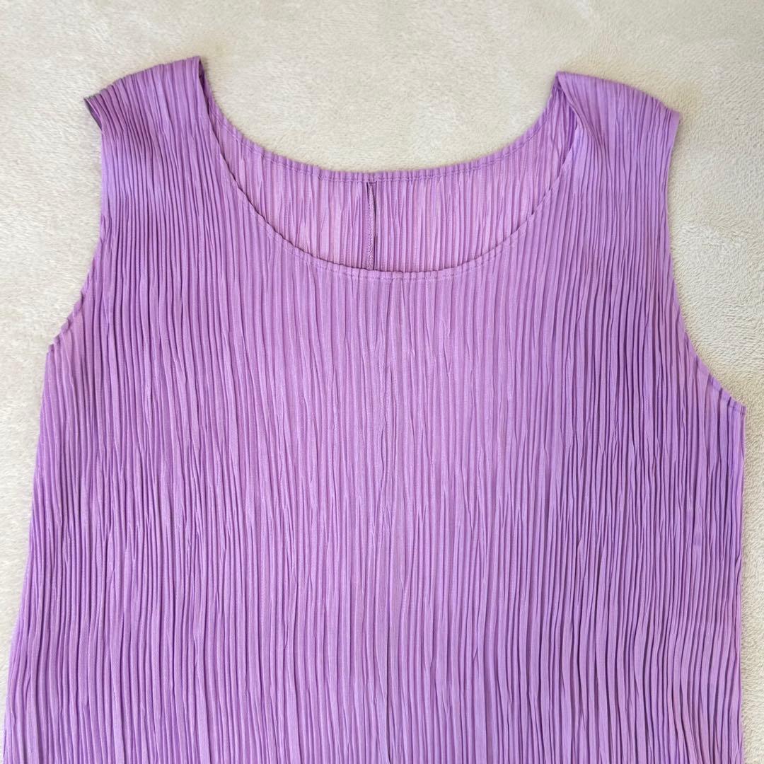 極美品✨PLEATS PLEASE プリーツ　ロングワンピース　マキシ丈　紫色