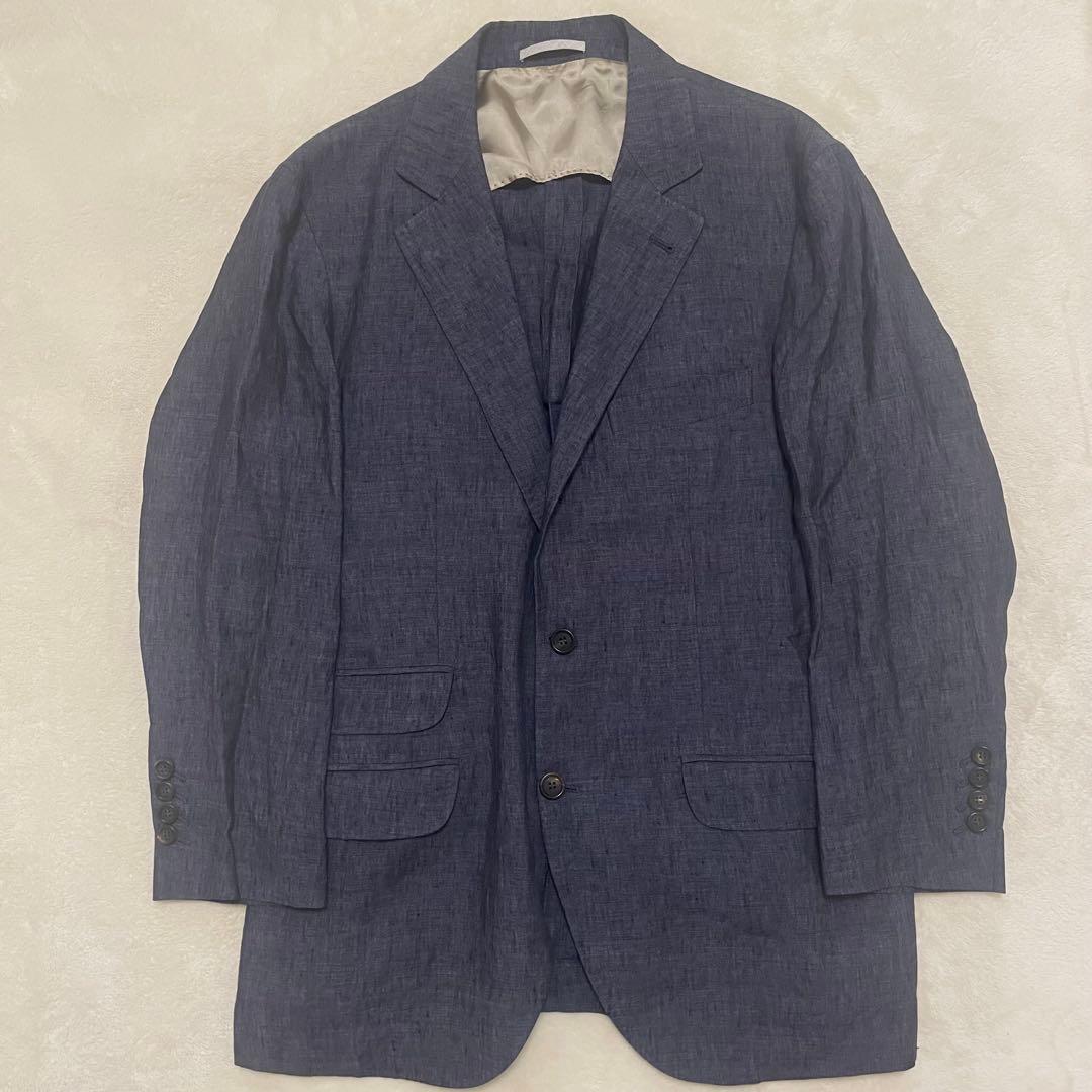希少 美品 ブルネロクチネリ テーラードジャケット 麻100 アンコン 48