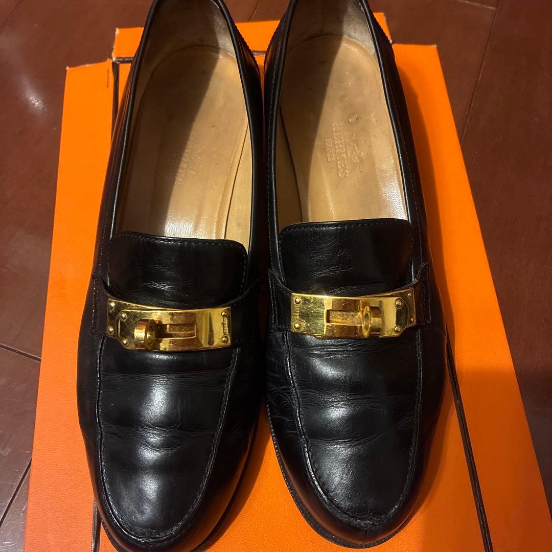 エルメス　ローファーヒール　37 ブラック