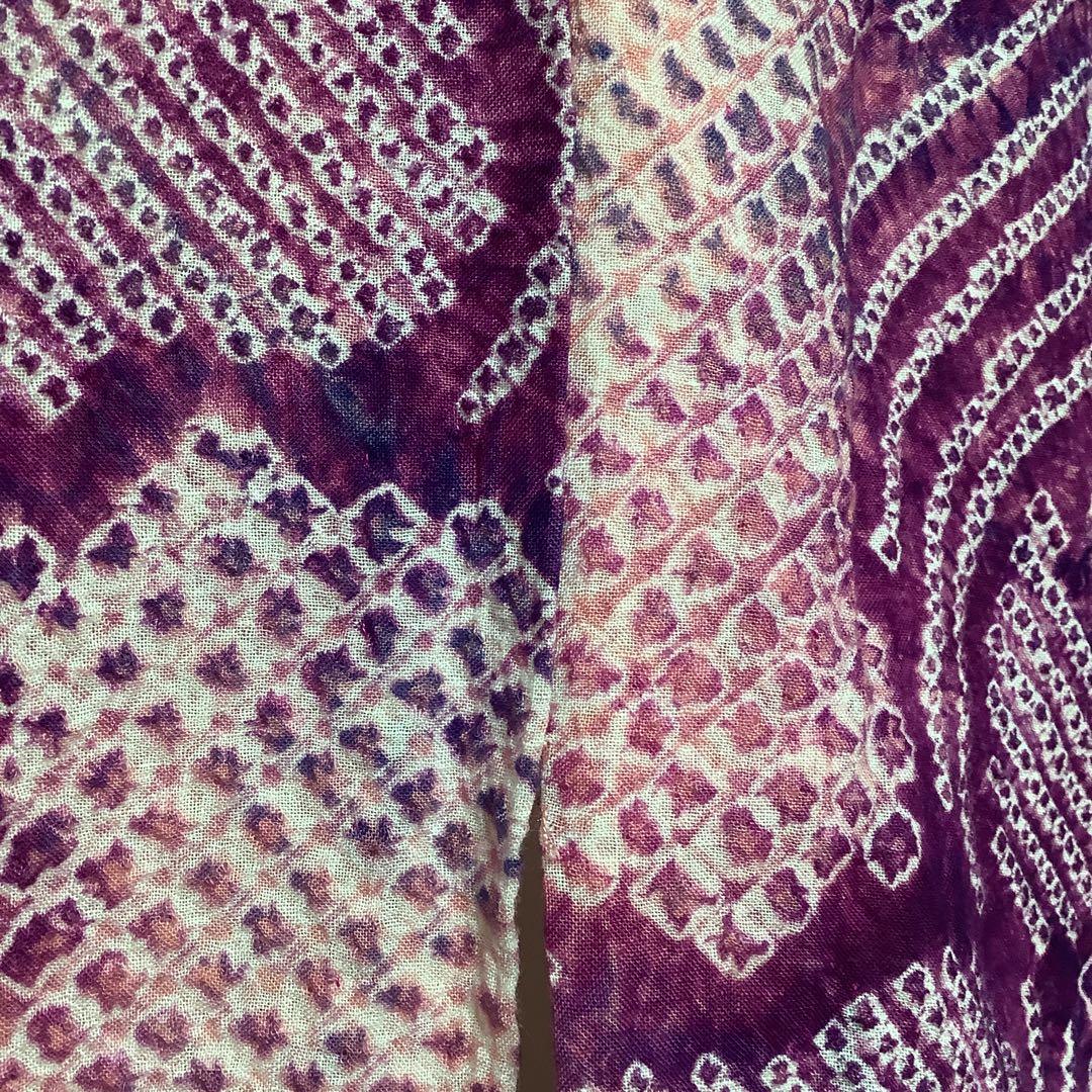 【彦兵衛mini】人気！伝統工芸品・有松絞り浴衣〜ピンク・すみれ色に孔雀の羽〜