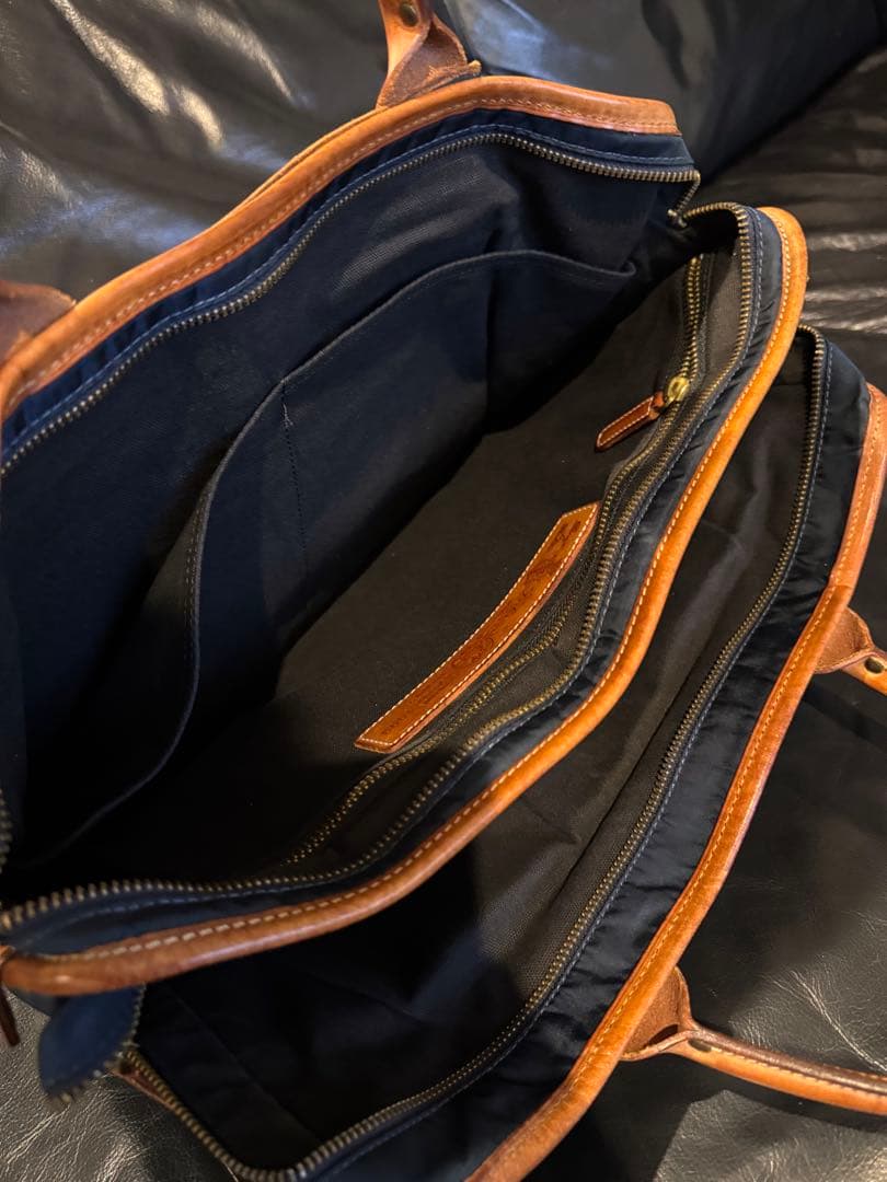 【美品】Felisi ビジネスバッグ ネイビー/ブラウン