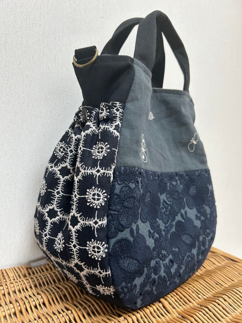 ミナペルホネン＊choucho＋smile flowerギャザポケバッグ✂️