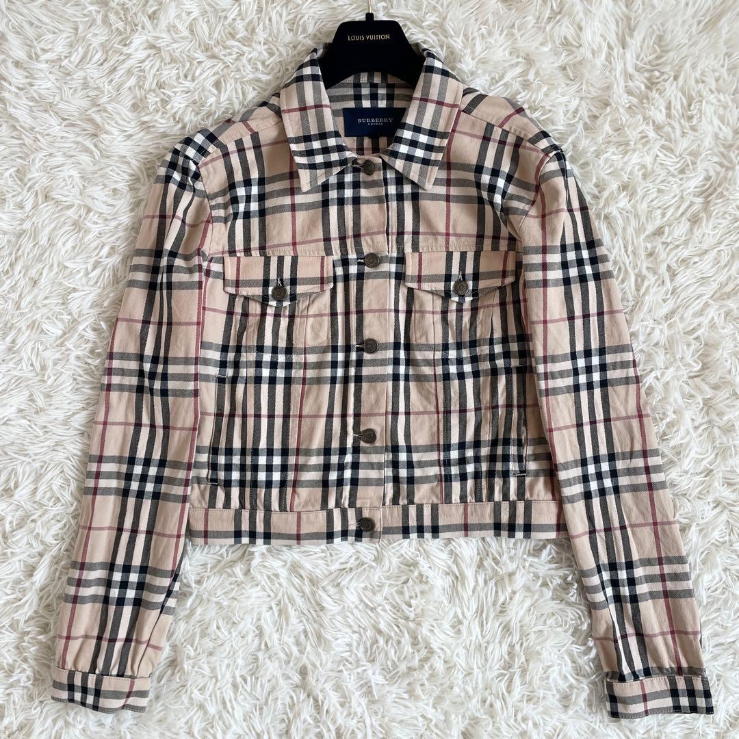 美品　大きいサイズXL　バーバリーロンドン　デニム　ジャケット　ノバチェック