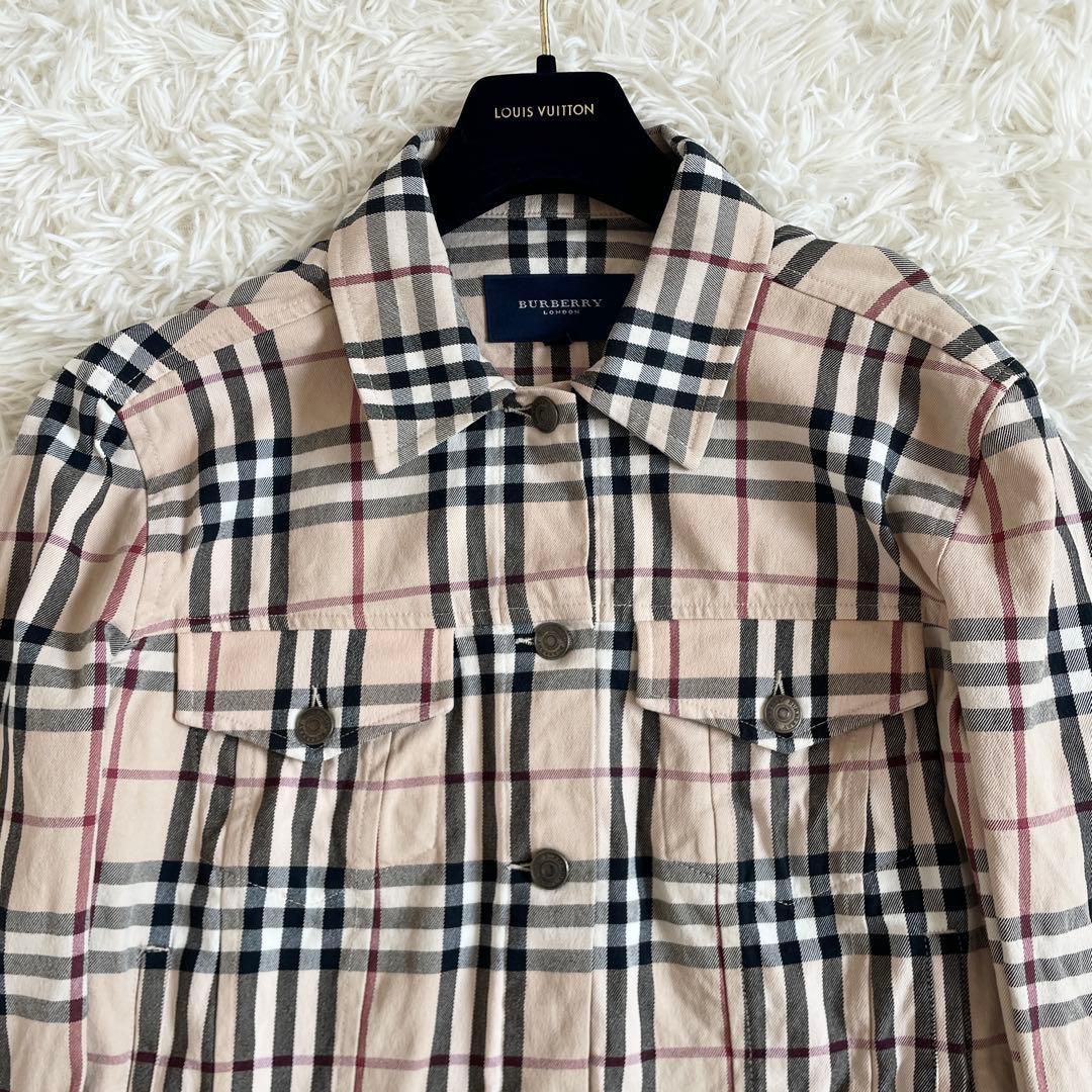 美品　大きいサイズXL　バーバリーロンドン　デニム　ジャケット　ノバチェック