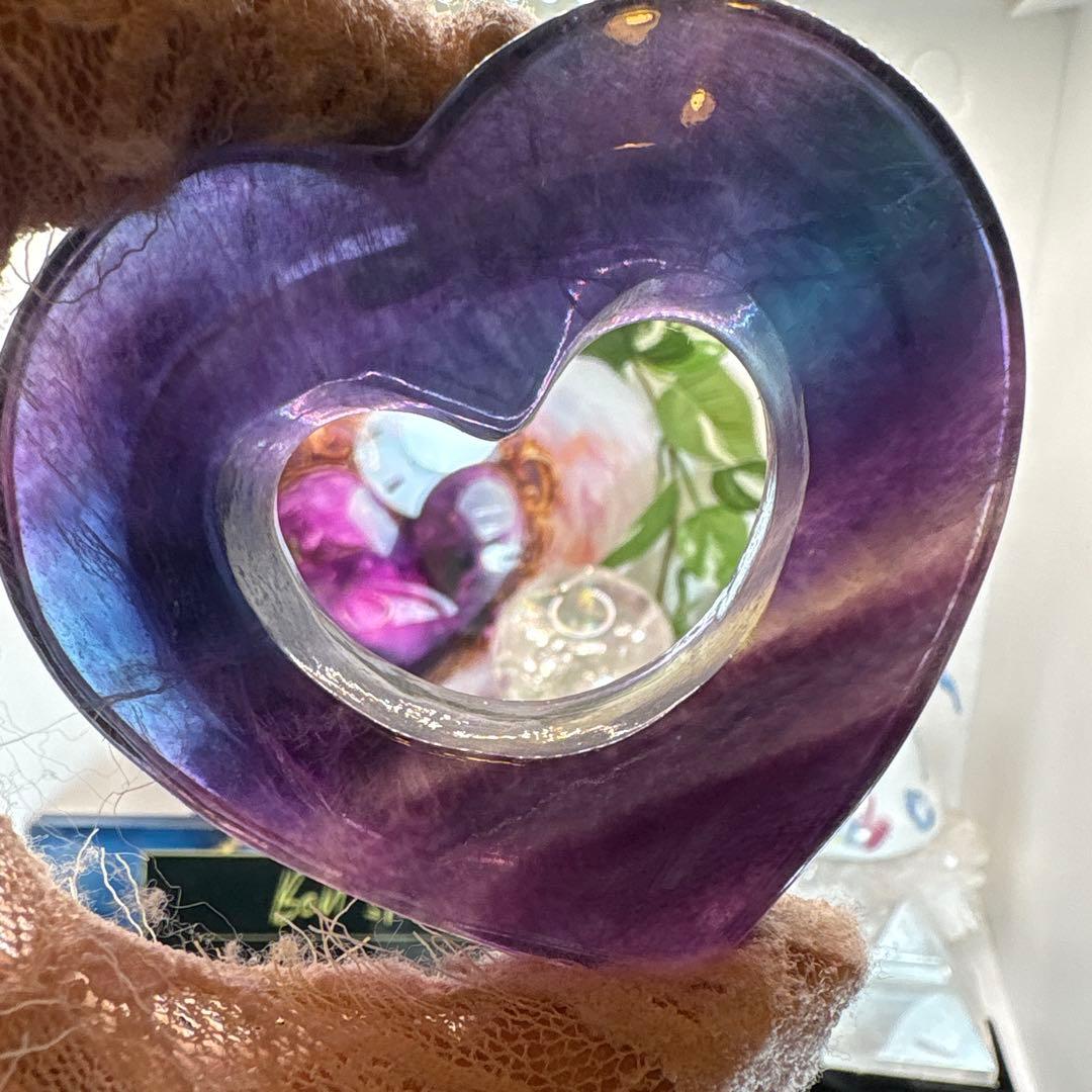 フローライトくり抜きハート♡♡No.2293