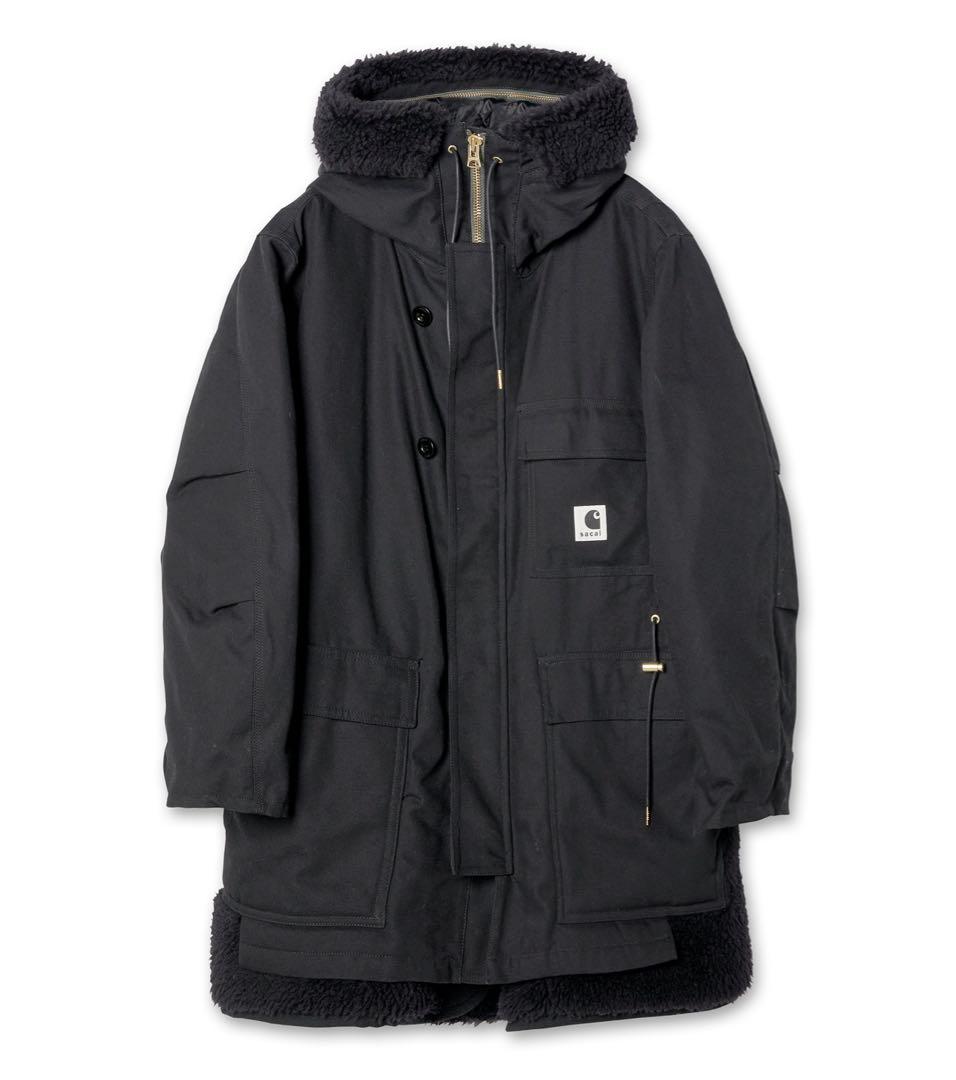 未使用 sacai×Carhartt シベリアンコート ブラック サイズ2