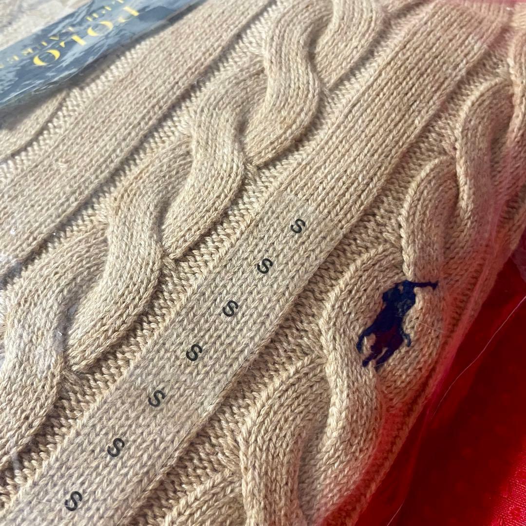 【新品正規品】ポロラルフローレン メンズケーブルニット キャメルＳベージュ人気色
