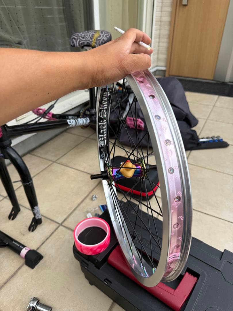 SABUROSAカスタムBMX自転車 20インチ ブラック/ピンク