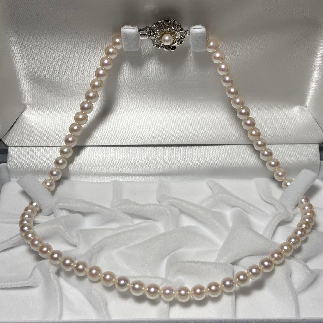 【テリ強】あこや真珠 約6.0-6.5mm 43cm 26g ネックレス