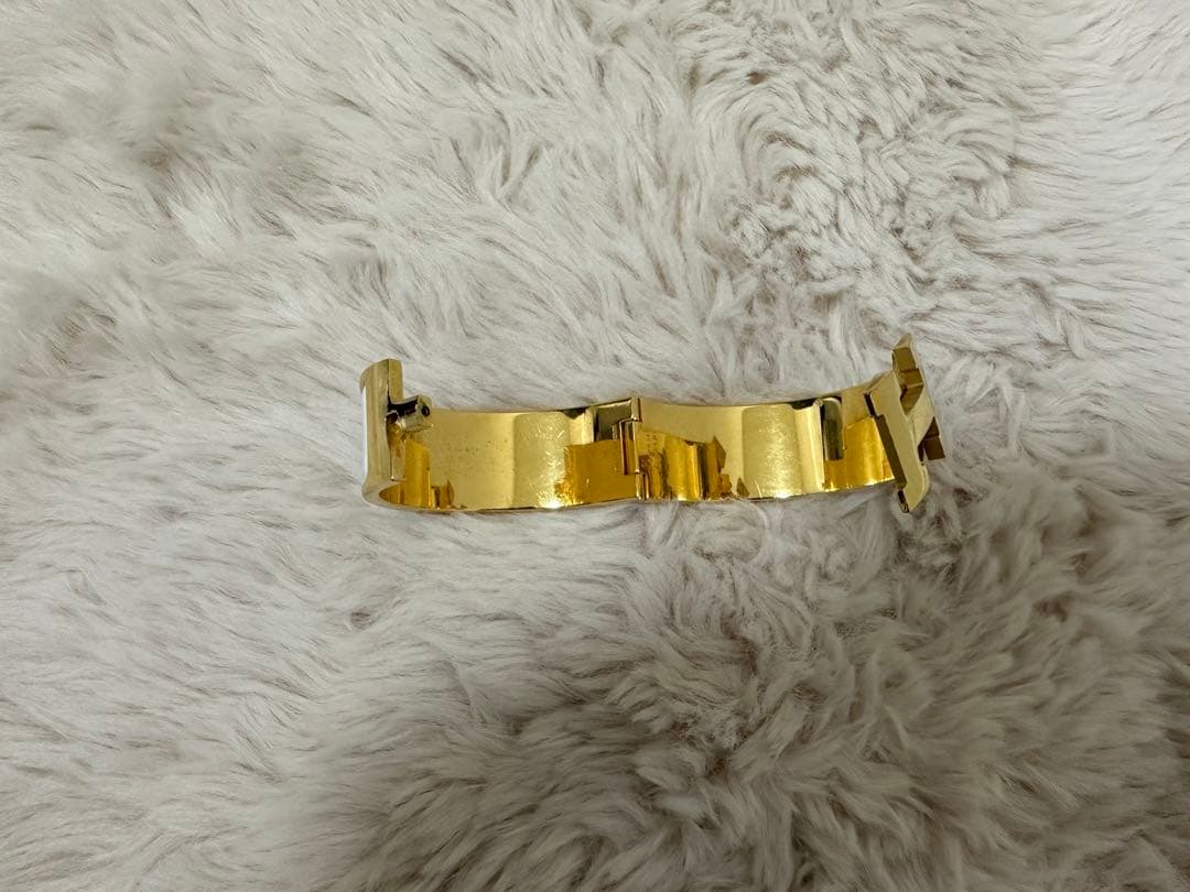 HERMES ゴールド バングル H型デザイン