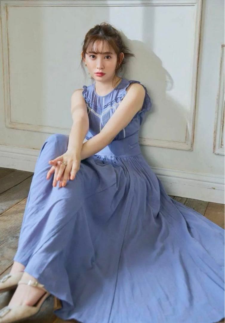 Back Lace-Up Cotton Long Dress【Sサイズ】