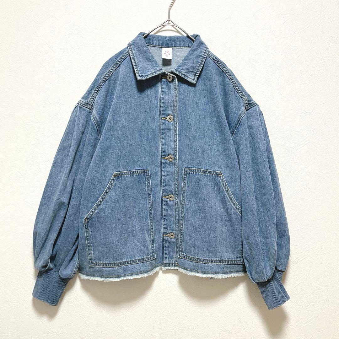 【ビアズリー】FRIPIER パフ袖カバーオールデニムジャケット/良品