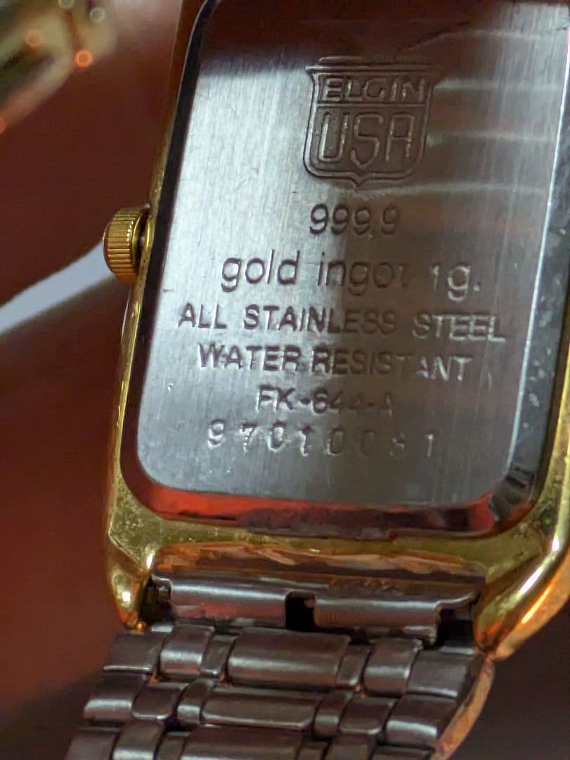 せ*ち様 エルジン インゴット1g レディース時計　不動