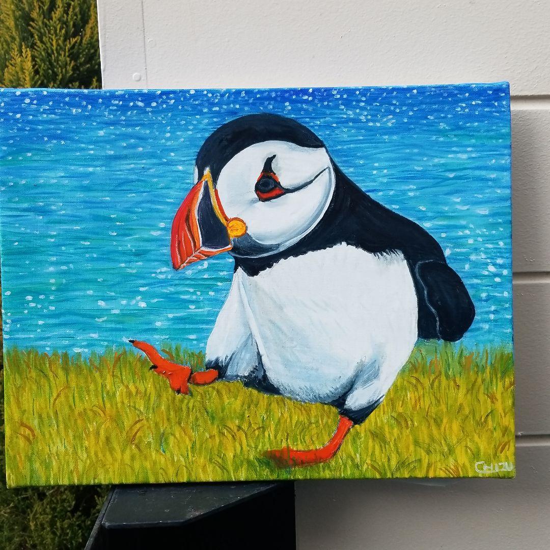 油絵　専用　ペンギンみたいな可愛すぎる鳥パフィン