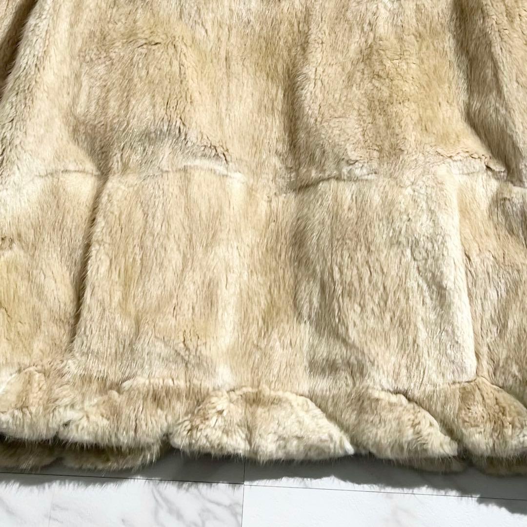 希少✨ パールミンク ファーコート ハーフ丈 ストリングコード L相当 本毛皮