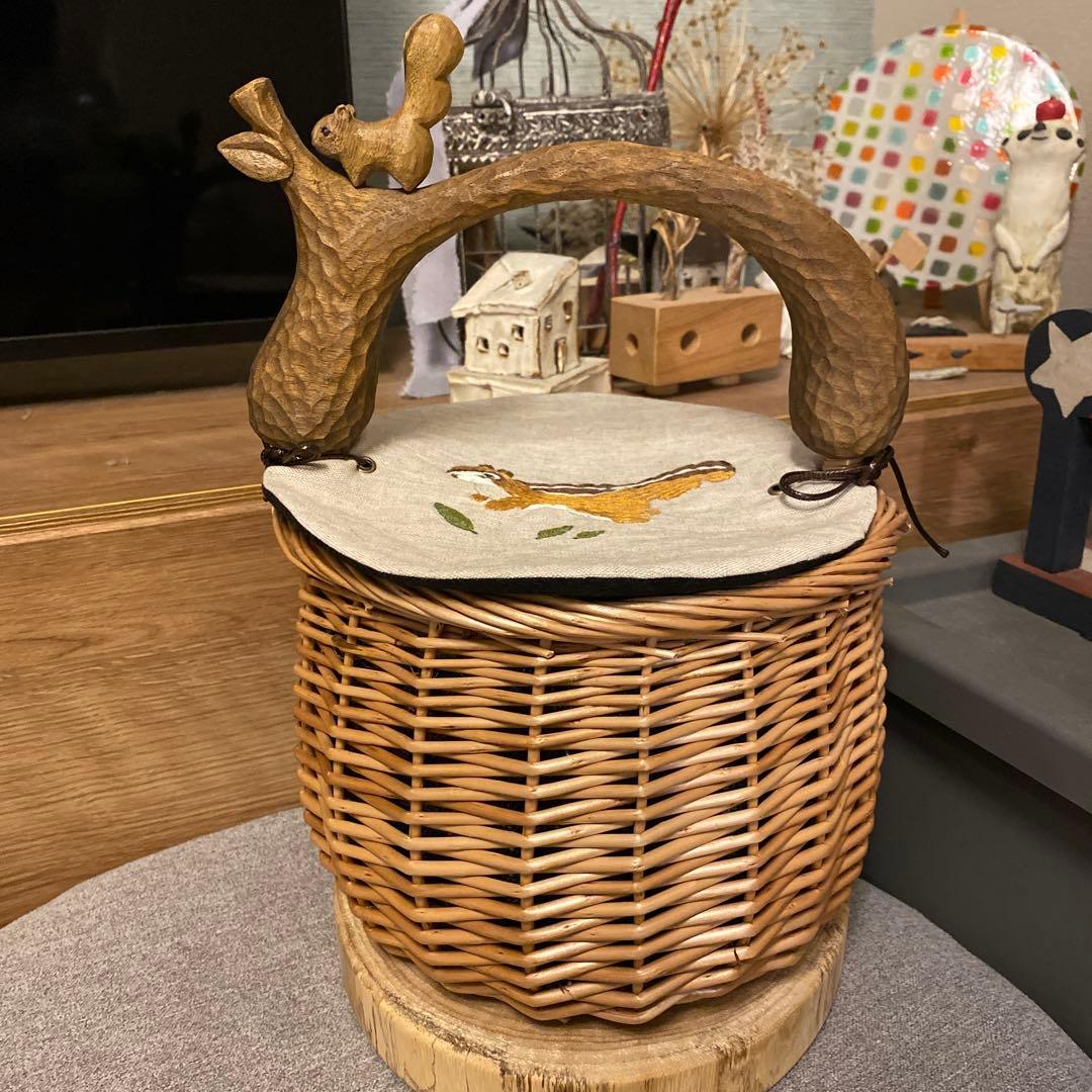 新品 未使用 KIYATA キヤタ りす バスケット レア かご