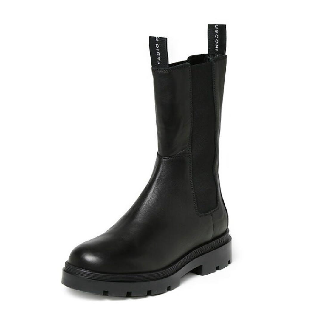 FABIO RUSCONI トラックソールサイドゴアブーツ ロゴ