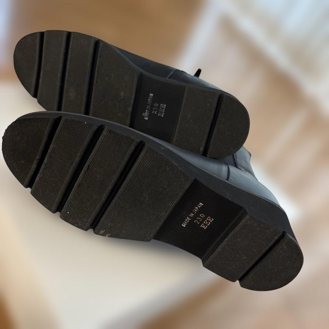 BeauFort 4109 ブラック23.0cm サイドゴアショートブーツ極美品