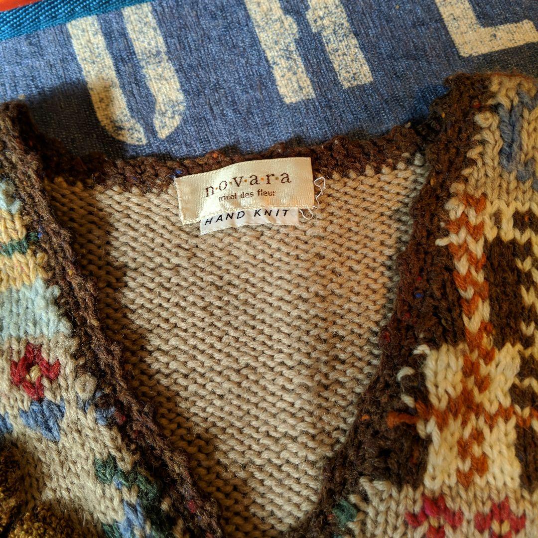 ねねnovaraテディベアニットべスト＆ブルーベリーファーム赤カーディガン