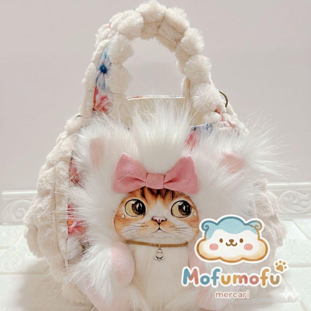 ゆ*ら様 コヤンイサムチョン ふわもこ トートバッグ 猫ちゃん 花柄×ファー