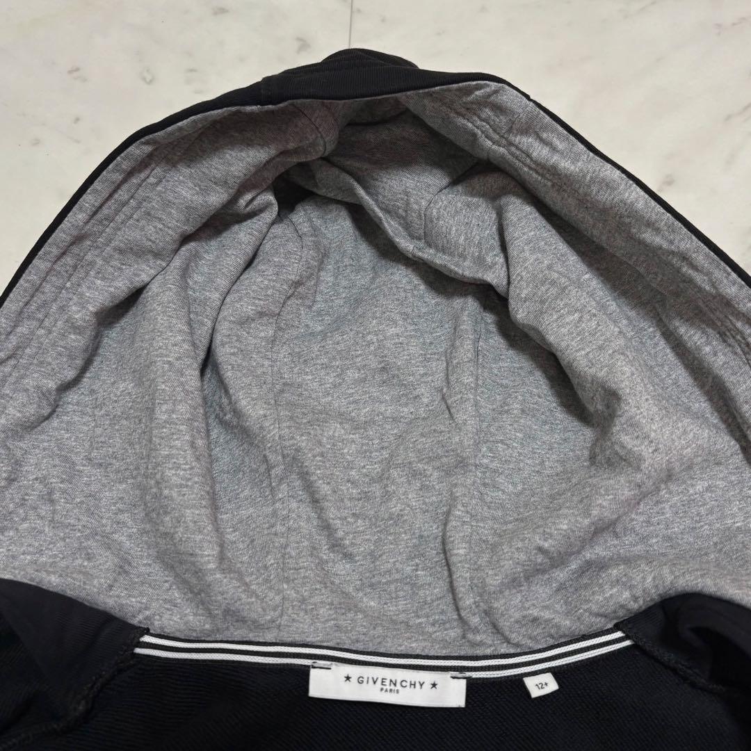 美品 ジバンシー ビックロゴ パーカー フード 黒 白 12＋ 実寸値 S M