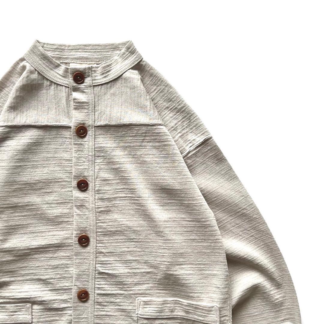 【極美品】45R/でこぼこギマニットソーの908カーディガン/ベージュ