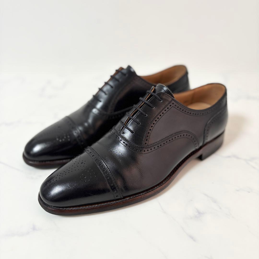 スコッチグレイン 25.5 匠 HA9040 セミブローグ ビジネスシューズ 黒