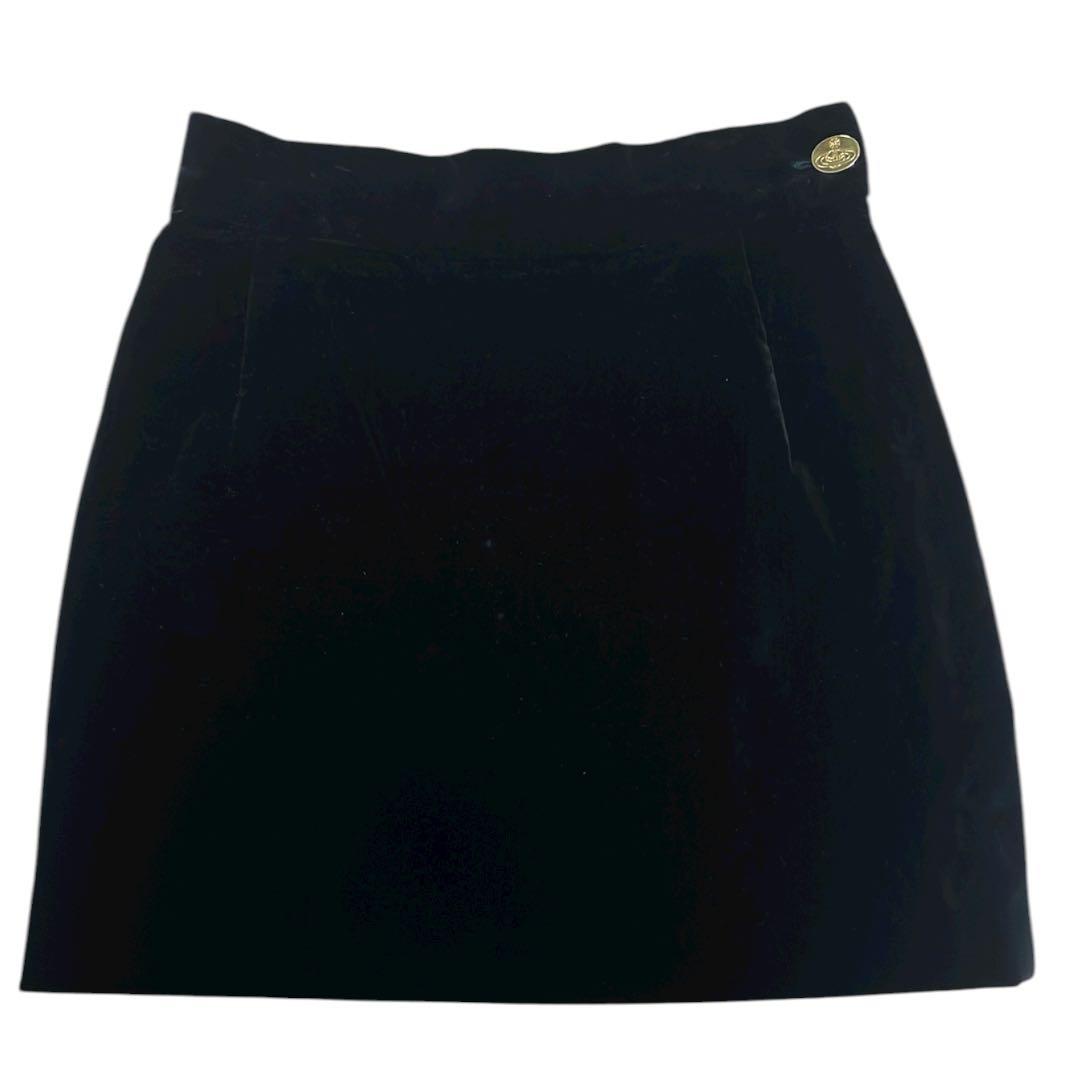 90s【希少/初期】ヴィヴィアンウエストウッド/ミニスカート/オーブ刻印金ボタン