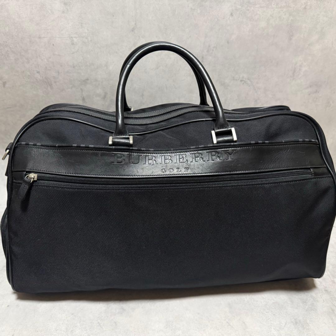 バーバリーゴルフ 2way ボストンバッグ ブラック ロゴ