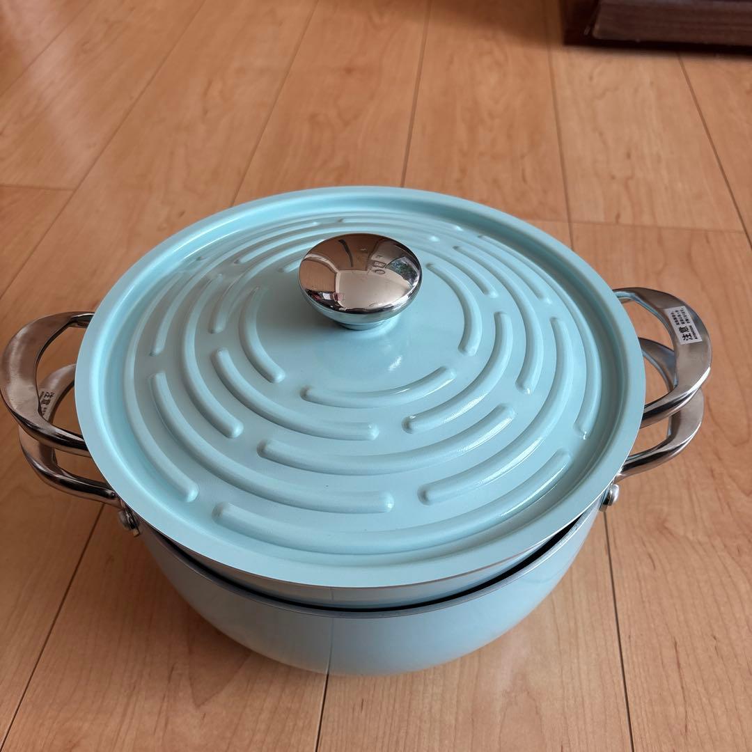 【美品】 マイヤー 両手鍋 ライトポット セット 24cm ブルー