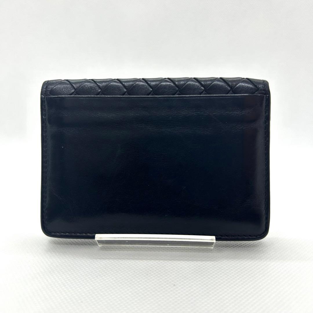 美品＊ボッテガヴェネタ 名刺入れ カードケース イントレチャート 編込み 黒