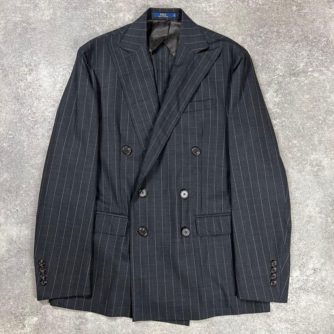 ラルフローレン イタリア製 ダブル スーツ セットアップ ストライプ