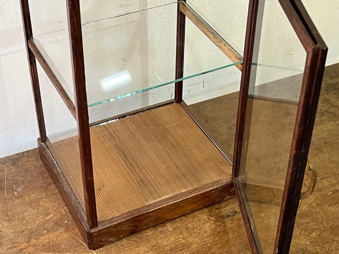 s*2様 昭和レトロ 木枠の小ぶりなショーケース ガラスケース コレクションケー