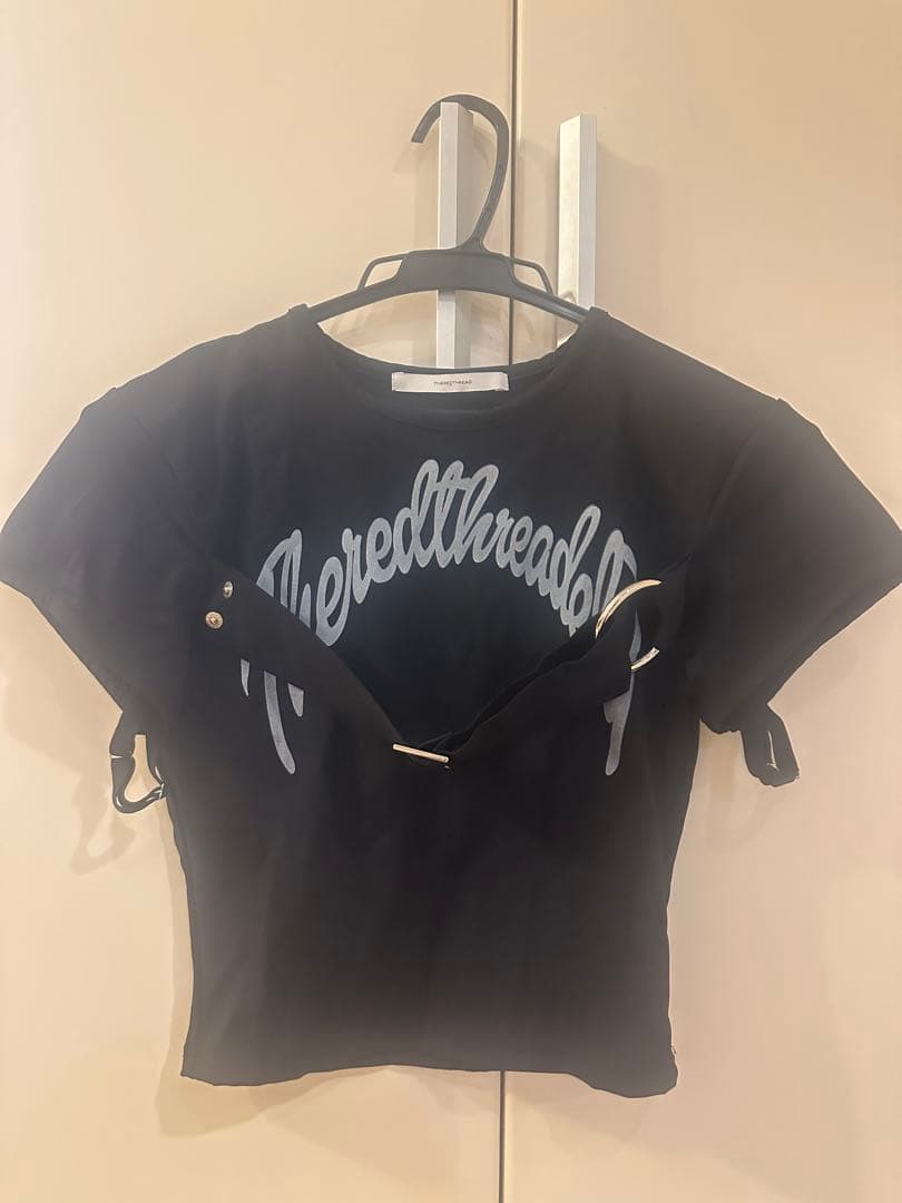 トップス theredthread S logo belt tops black