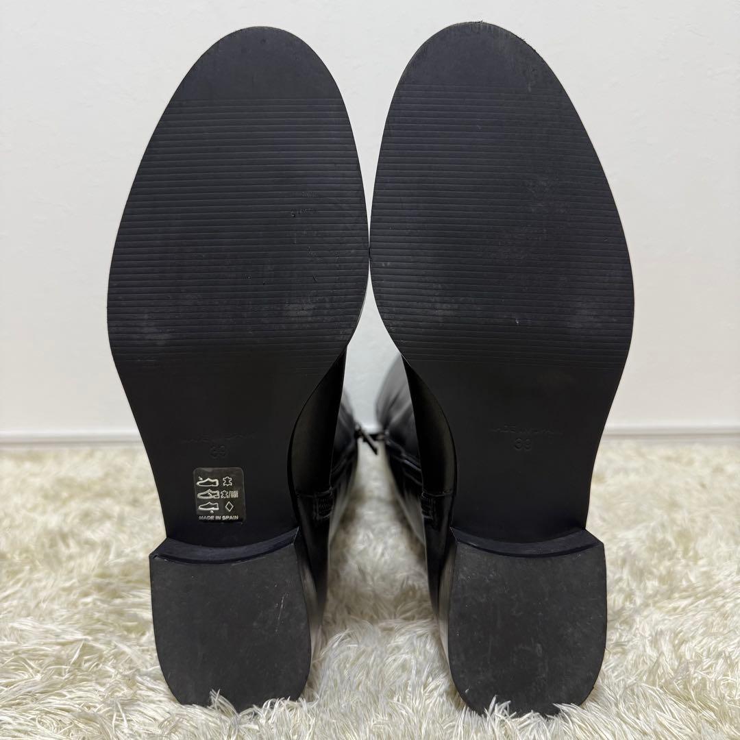 美品✨ REMME ロングブーツ　サイドジップ　サイドゴア　ブラック　レザー