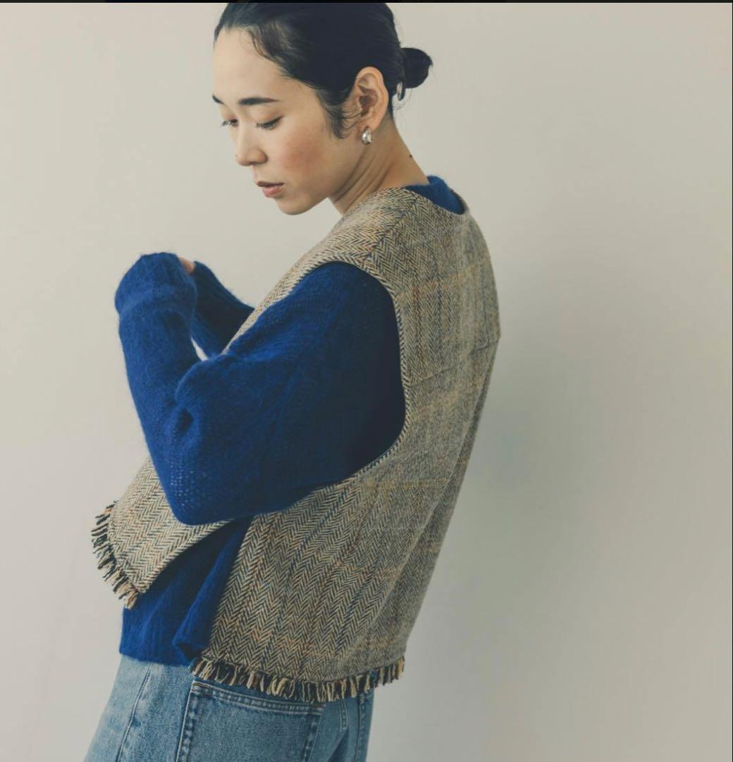 北欧暮らしの道具店 よしいちひろさんコラボ　ヘリンボーン柄ウールベスト