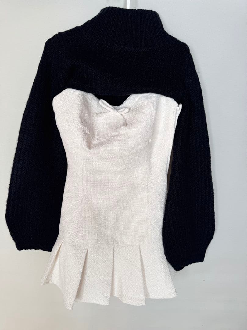 ANDMARY Twiggy tweed mini dress ホワイト